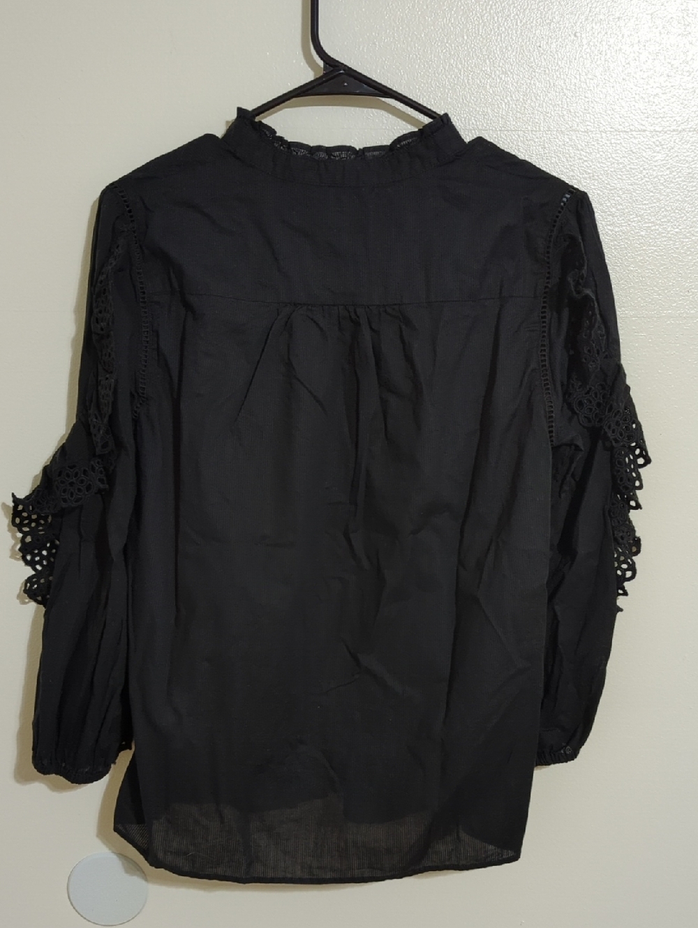 J.Crew Ruffle-Sleeve Top with Embroidered Eyelet - Picture 9 of 9